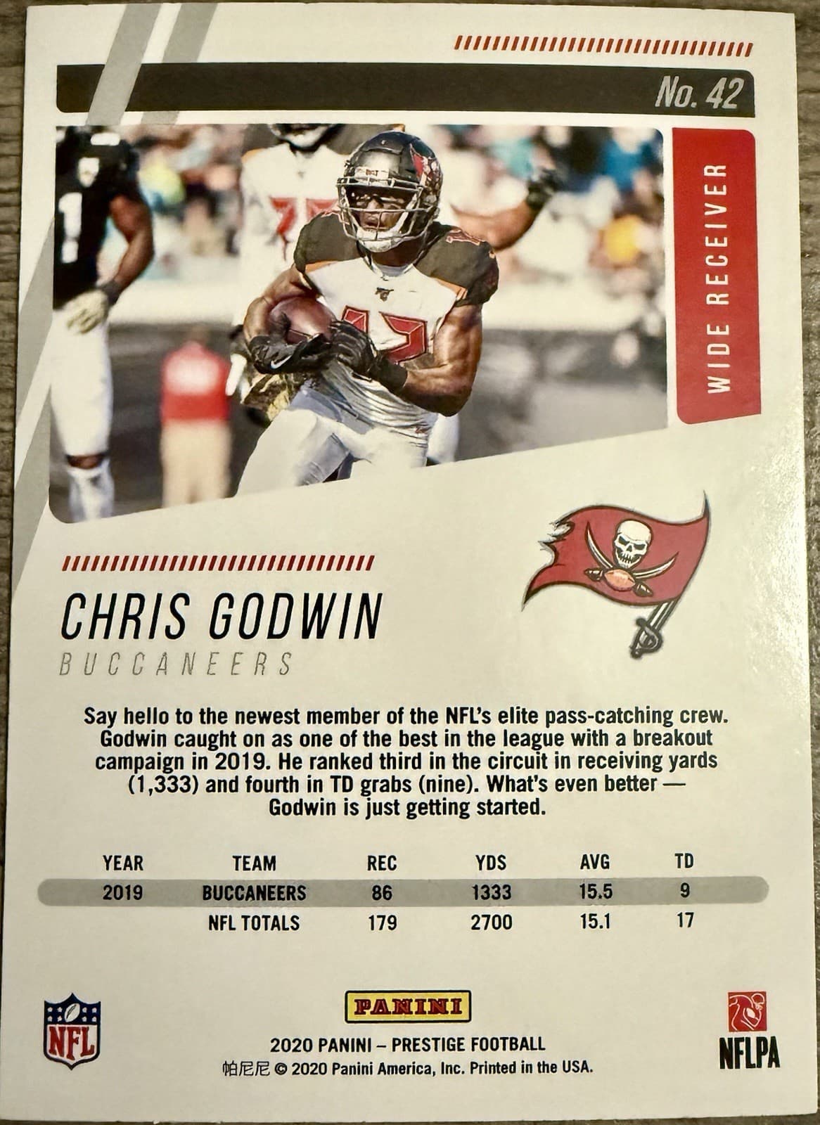 2020 Panini Prestige - Chris Godwin #42 - Thumbnail 2