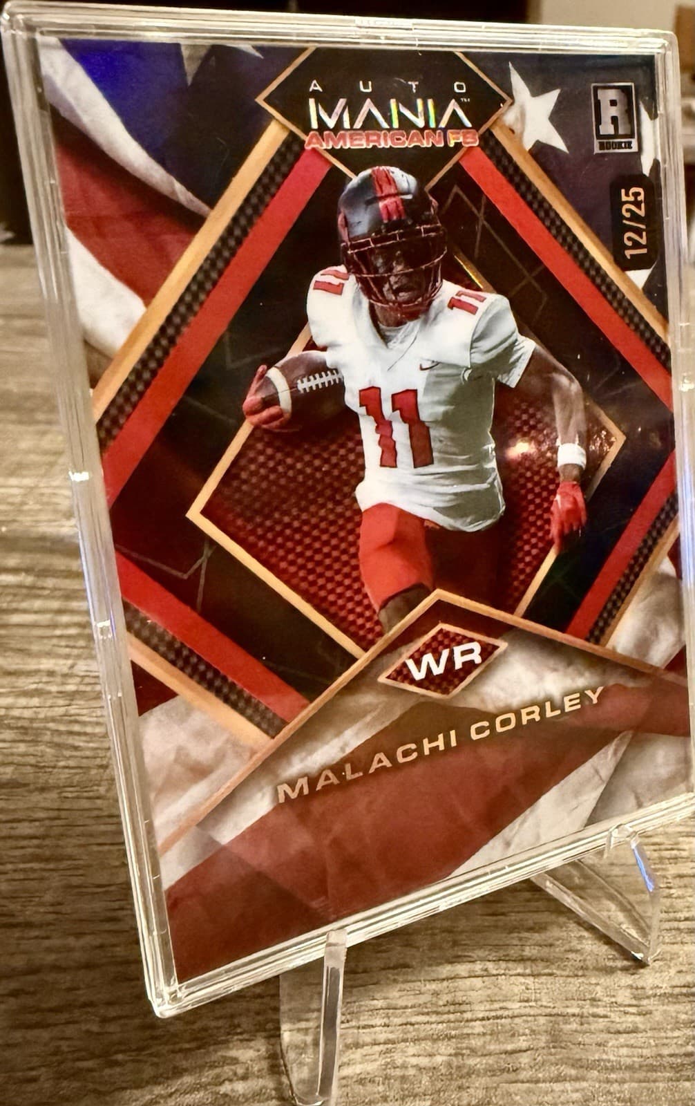 2024 Wild Card Auto Mania American Football Diamond Malachi Corley RC /25 - Thumbnail 6