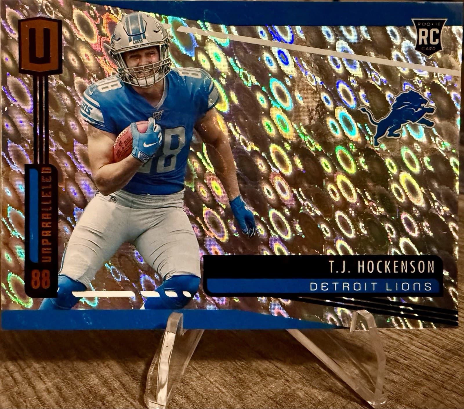 2019 Panini Unparalleled TJ Hockenson Rookie Flight Circles Prizm #208 RC Lions