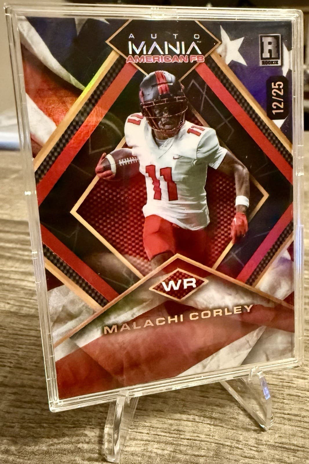 2024 Wild Card Auto Mania American Football Diamond Malachi Corley RC /25 - Thumbnail 4