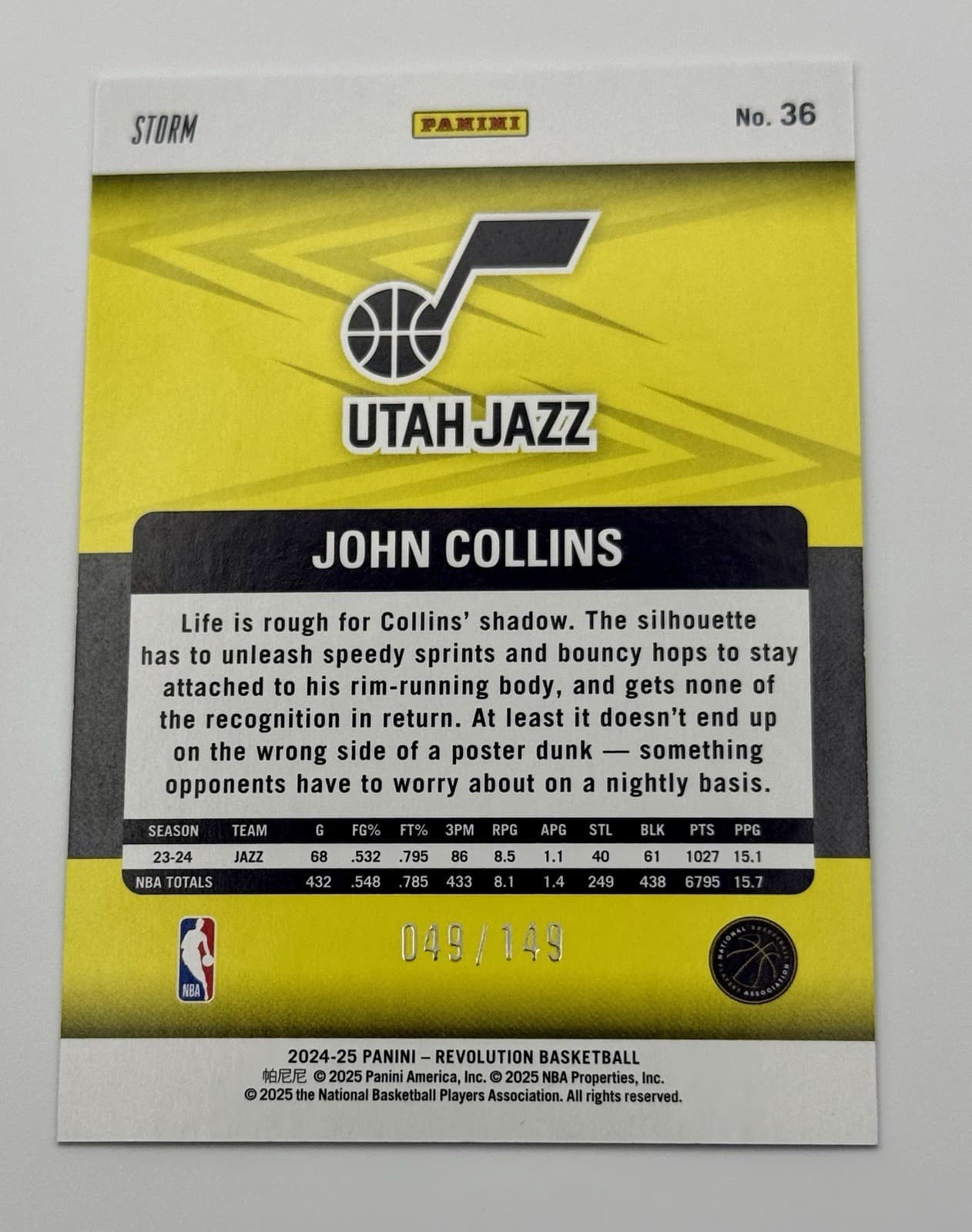 2024-25 Panini Revolution John Collins #36 Green Yellow Refactor Storm #/149 - Thumbnail 5