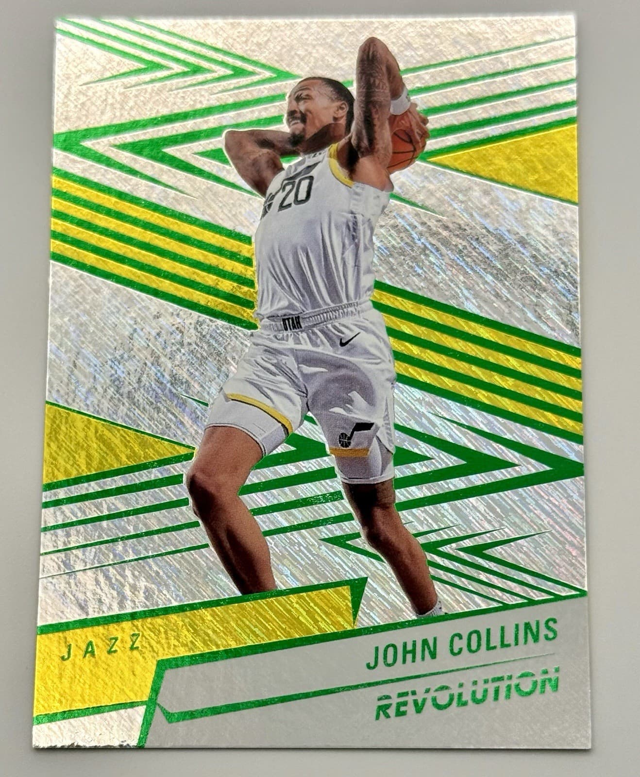2024-25 Panini Revolution John Collins #36 Green Yellow Refactor Storm #/149 - Thumbnail 6