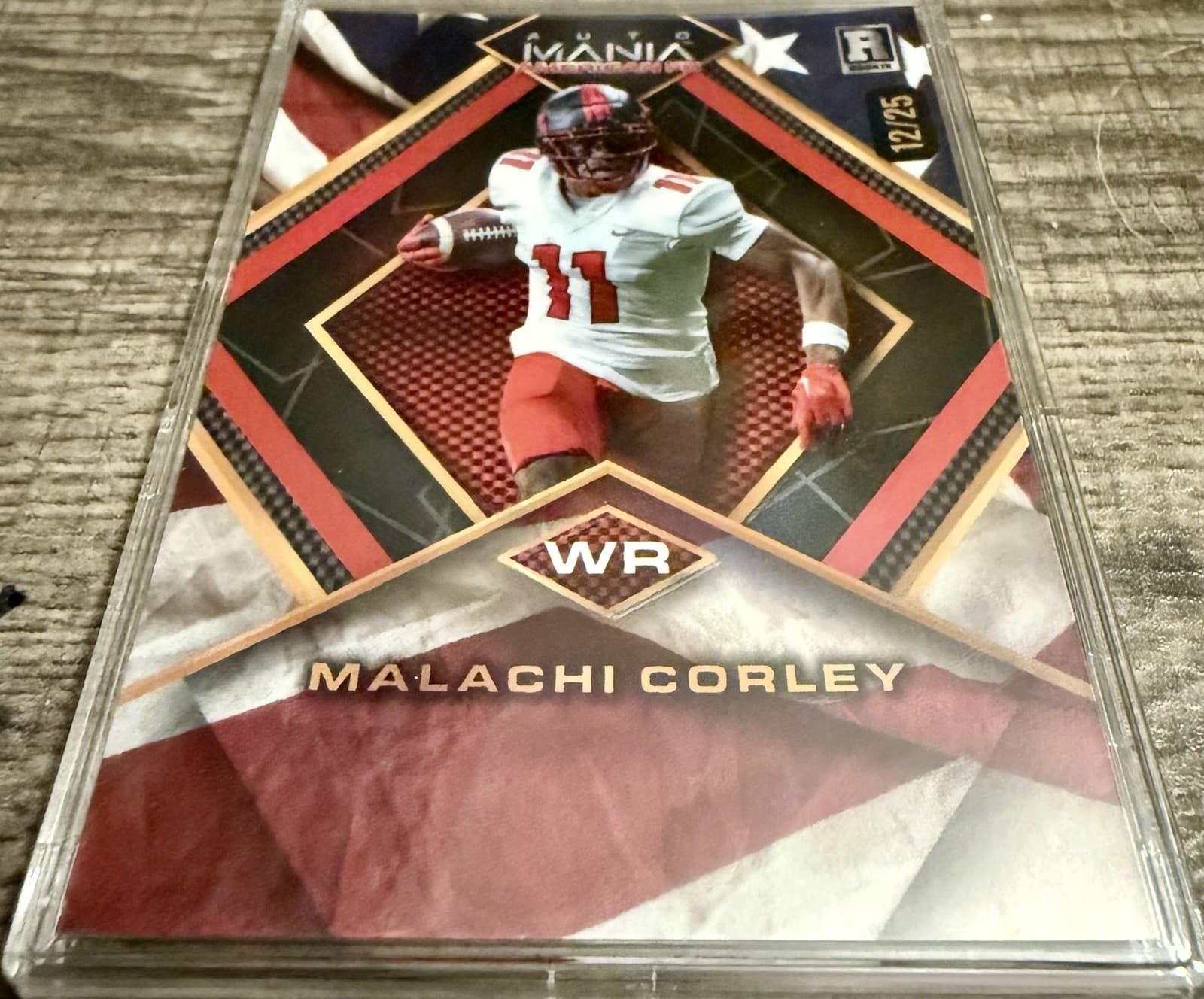 2024 Wild Card Auto Mania American Football Diamond Malachi Corley RC /25 - Thumbnail 7