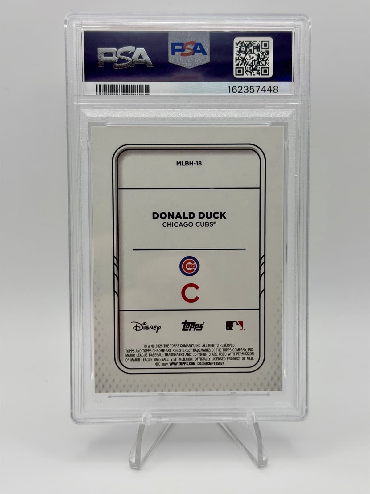 2025 Topps Chrome Disney Donald Duck Cubs Mickey & Friends #MLBH-18 MINT PSA 9 - Thumbnail 2