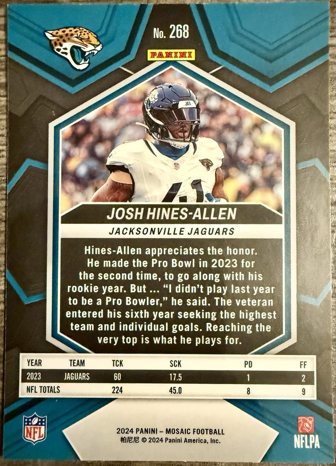 2024 Panini Mosaic Josh Hines-Allen #268 National Pride Jacksonville Jaguars