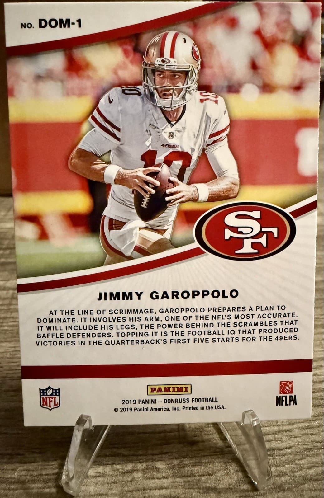 2019 Panini Donruss Dominators Jimmy Garoppolo Checkerboard Prizm #DOM-1 49ers - Thumbnail 4