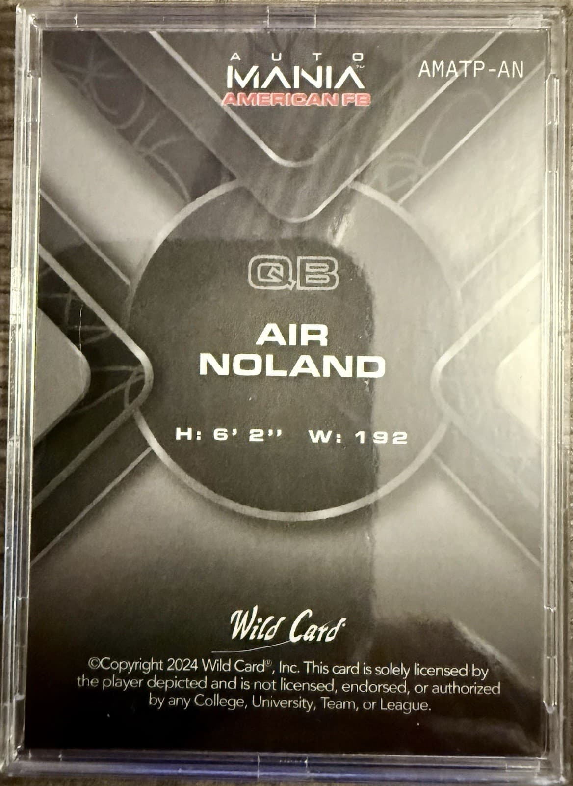 2024 Wild Card Auto Mania American FB Air Noland /10 #AMATP-AN - Thumbnail 2