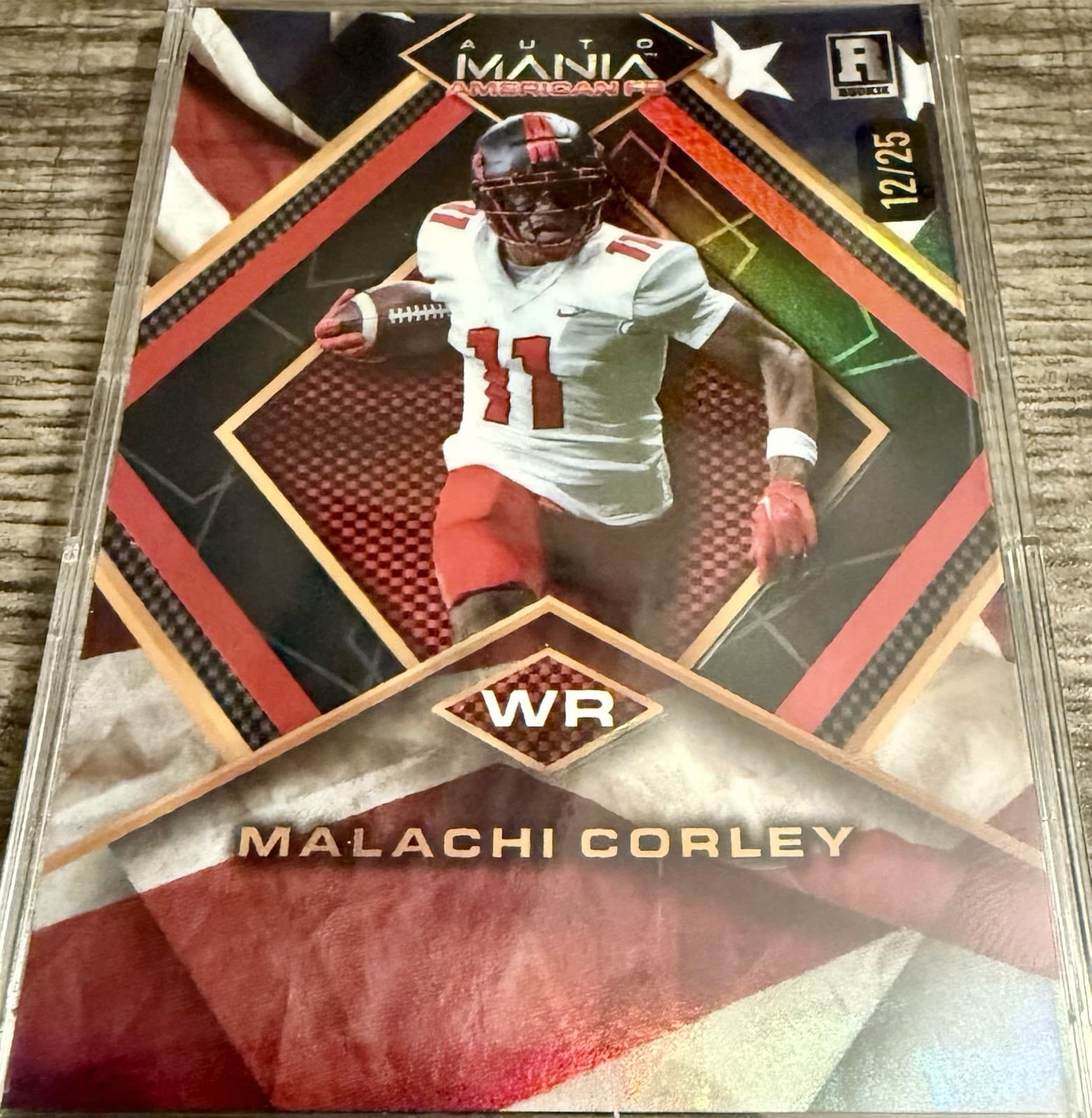 2024 Wild Card Auto Mania American Football Diamond Malachi Corley RC /25 - Thumbnail 8