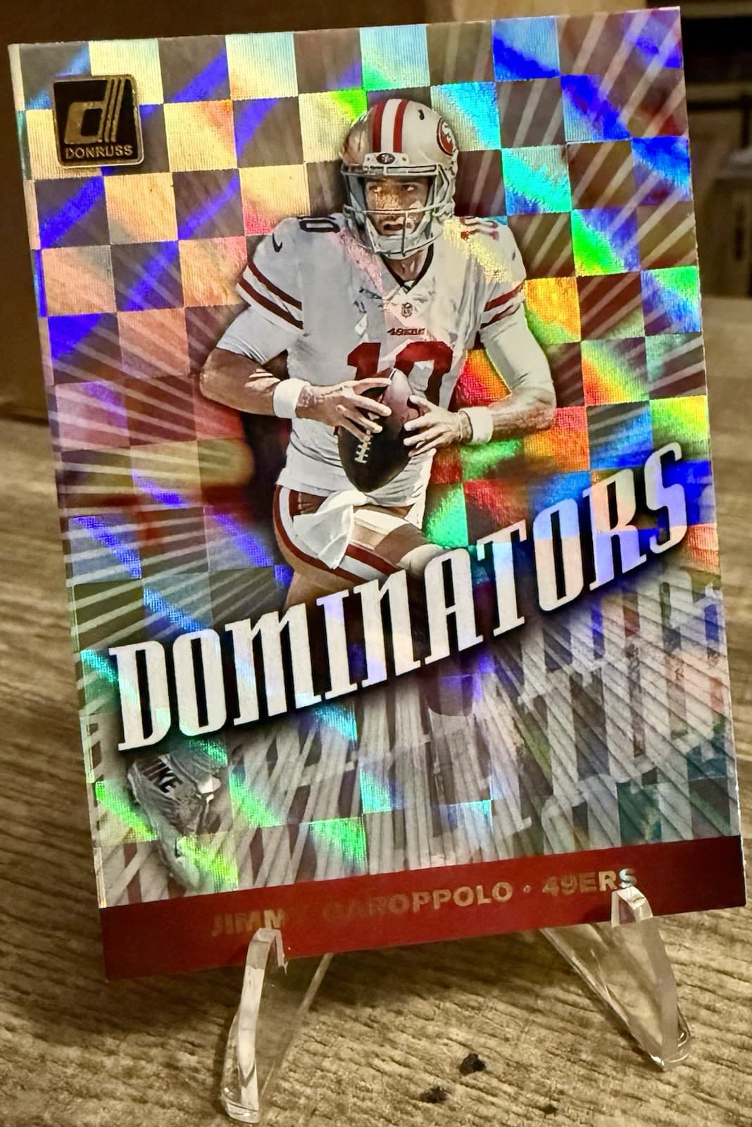 2019 Panini Donruss Dominators Jimmy Garoppolo Checkerboard Prizm #DOM-1 49ers