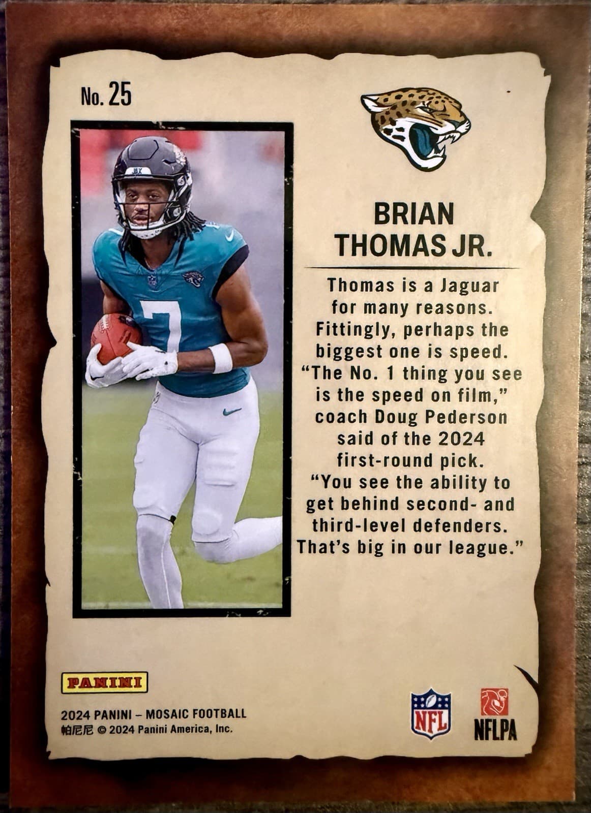 2024 Panini Mosaic - Notoriety Brian Thomas Jr. #25 (RC) - Thumbnail 2