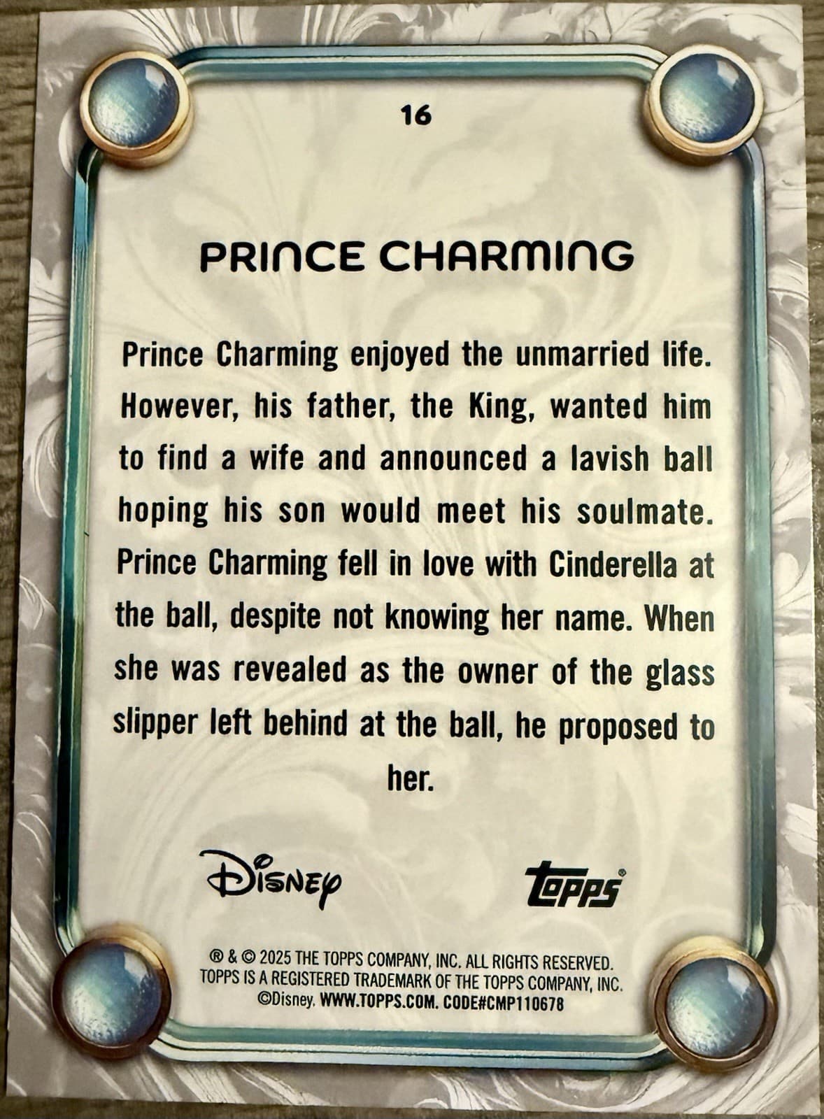 2025 Topps Disney Wonder Tier 1 Prince Charming Pink #16 - Thumbnail 2