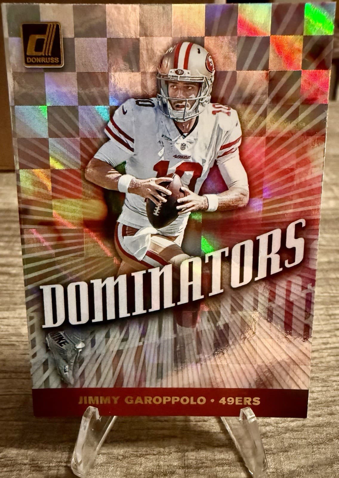 2019 Panini Donruss Dominators Jimmy Garoppolo Checkerboard Prizm #DOM-1 49ers - Thumbnail 3