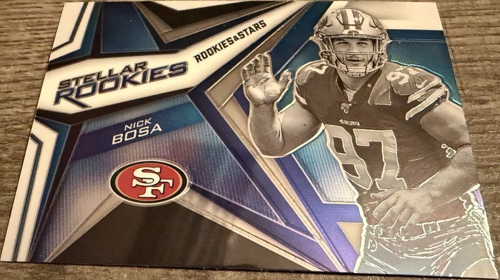 2019 Panini Rookies and Stars Nick Bosa Stellar Rookies Chrome RC #SR-NB 49ers - Thumbnail 3