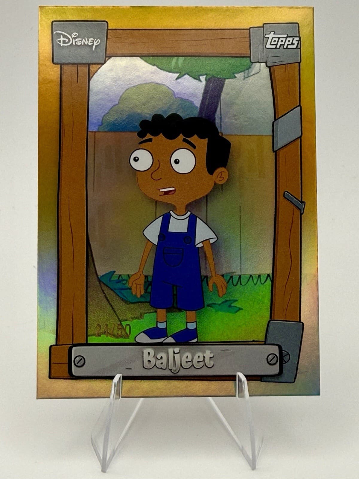2026 Topps Neon Disney Baljeet P&F-3 Gold 24/50 Phineas & Ferb