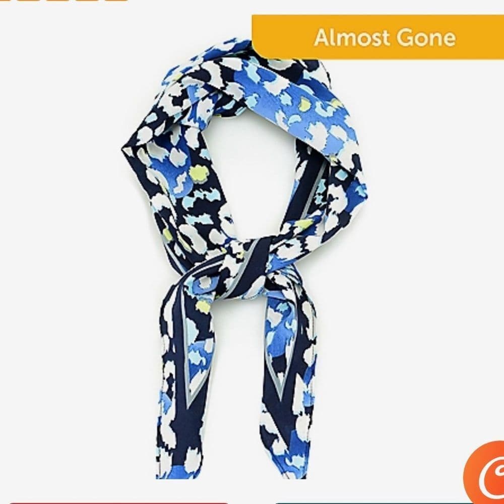 Floral Blue and White Scarf