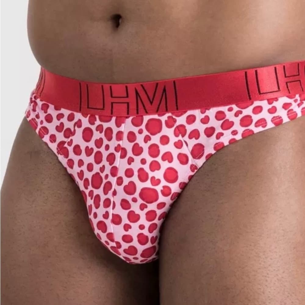 Red Heart Patterned Men's Thong