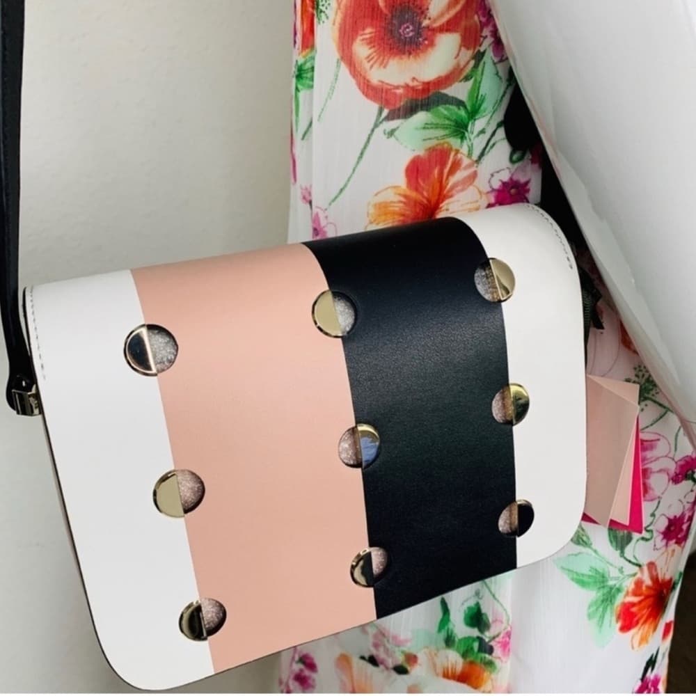 Kate Spade Pink and‎ Black Crossbody Bag with Gold Accents - Thumbnail 5