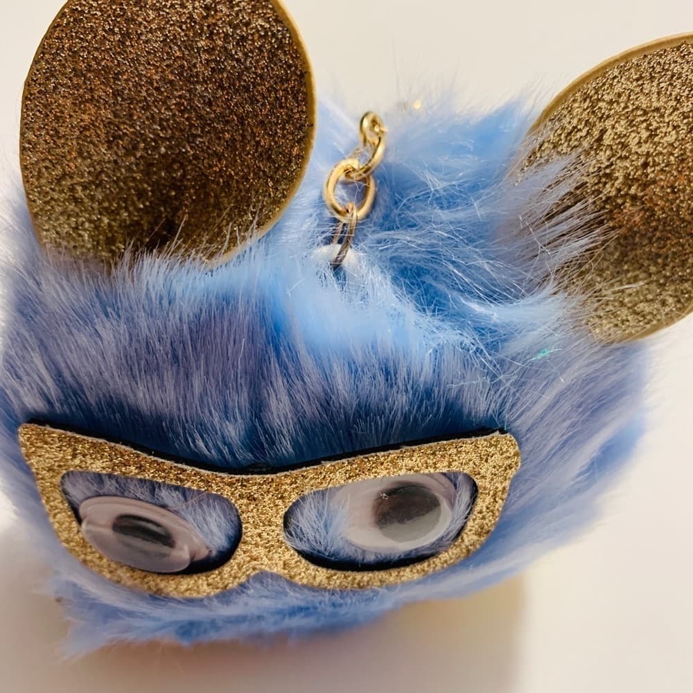 💜Sale Adorable‎ Blue/Gold Kitten key chain - Thumbnail 4