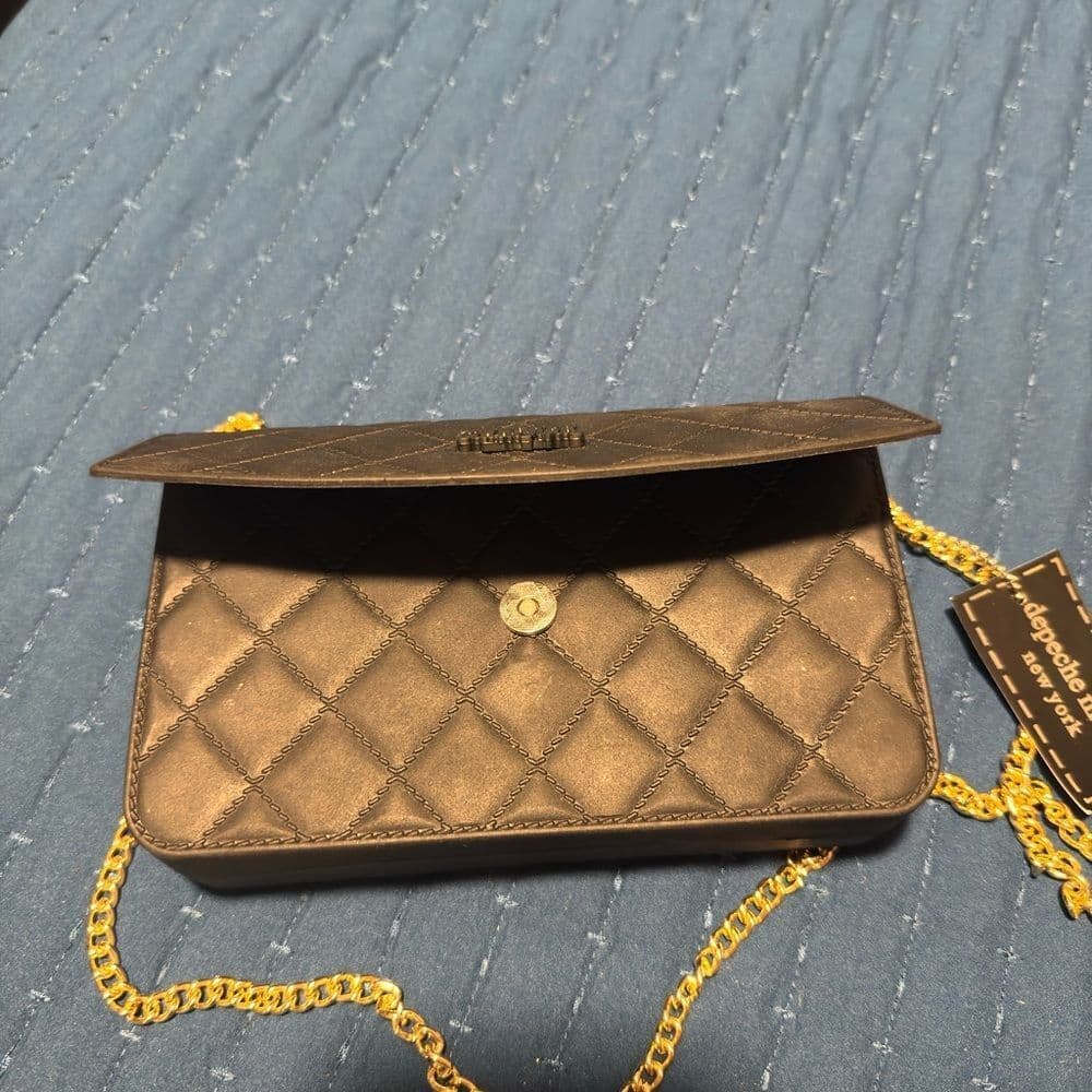 Quilted Black Chain Bag - Thumbnail 6