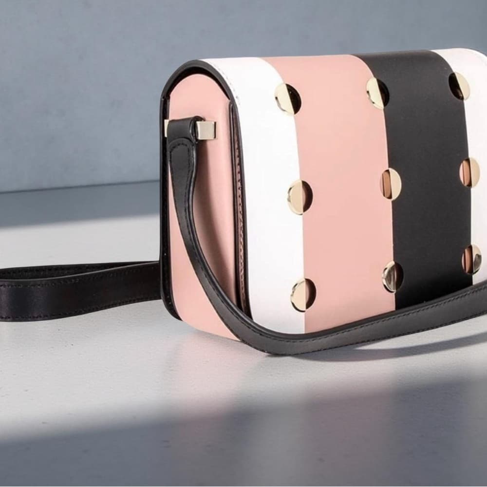 Kate Spade Pink and‎ Black Crossbody Bag with Gold Accents