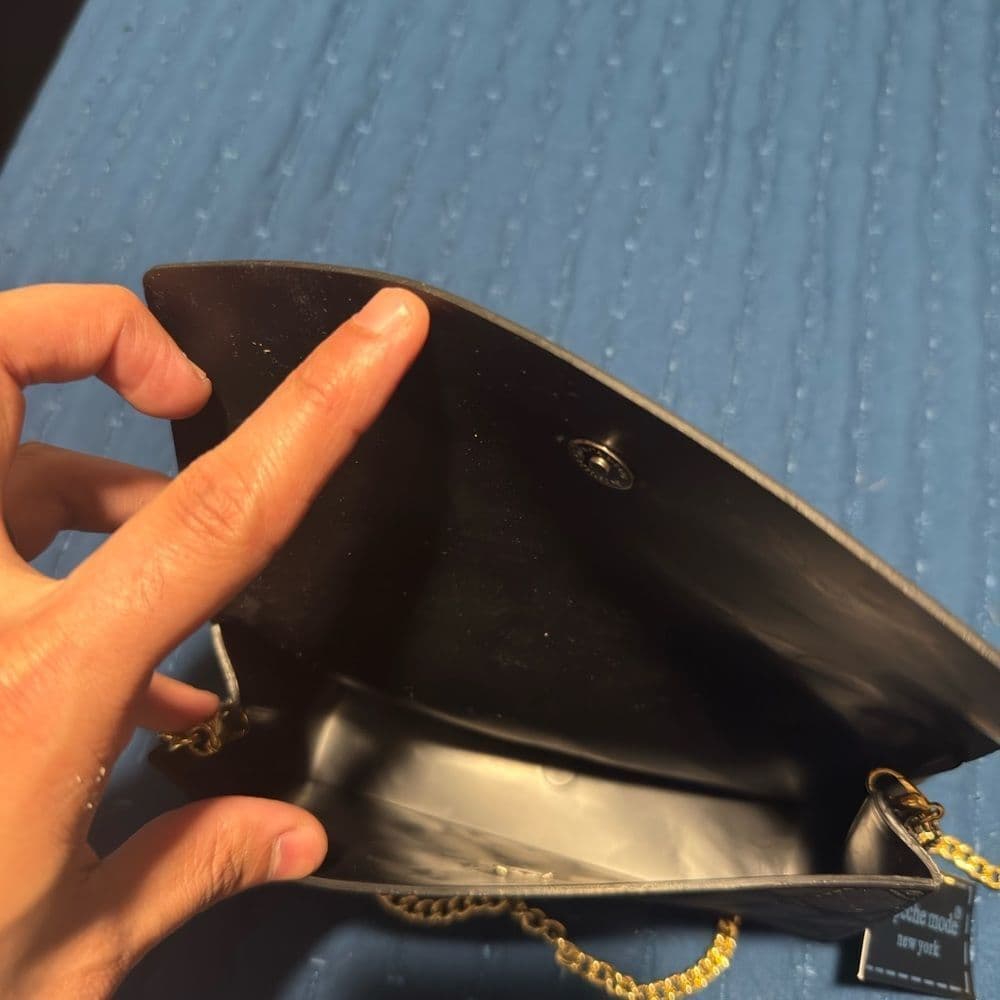 Quilted Black Chain Bag - Thumbnail 8