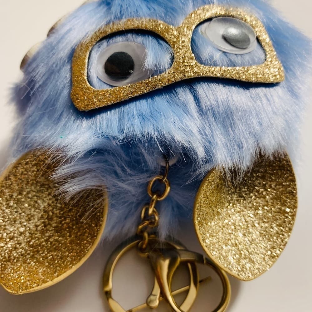 💜Sale Adorable‎ Blue/Gold Kitten key chain - Thumbnail 6