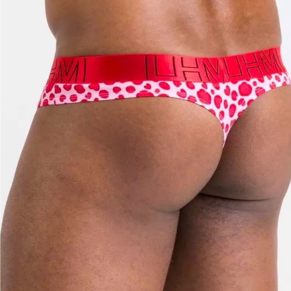 Red Heart Patterned Men's Thong - Thumbnail 2
