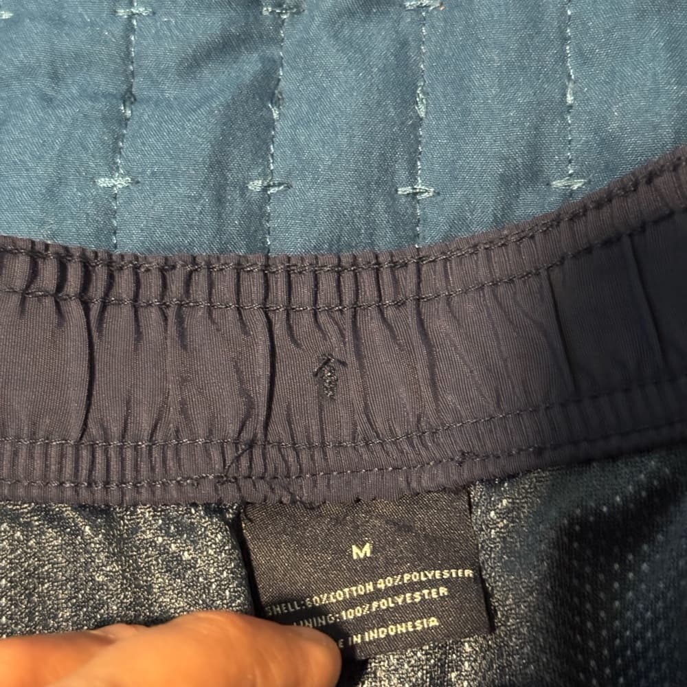 Men's Blue and Gray Striped Swim Shorts - Thumbnail 4