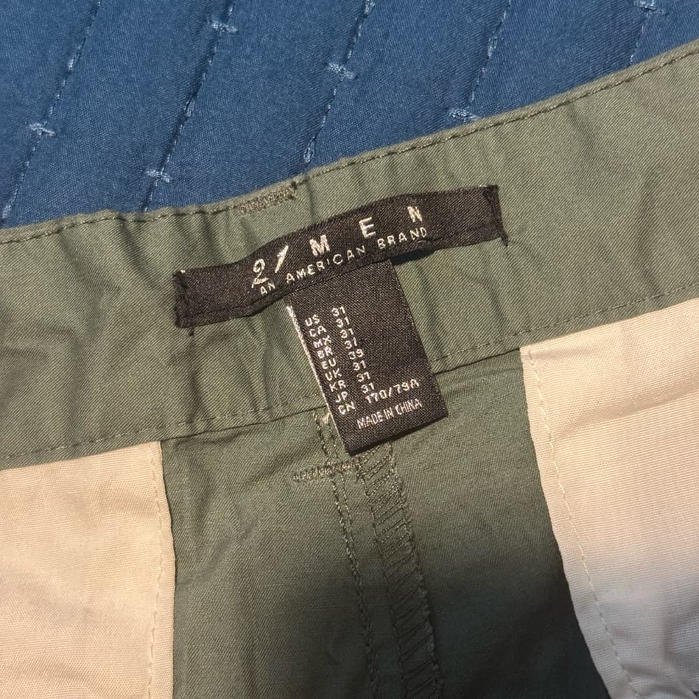 21men Green Cargo Shorts Classic Style - Thumbnail 2