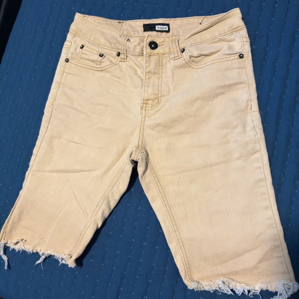 Hype Beige Denim Shorts