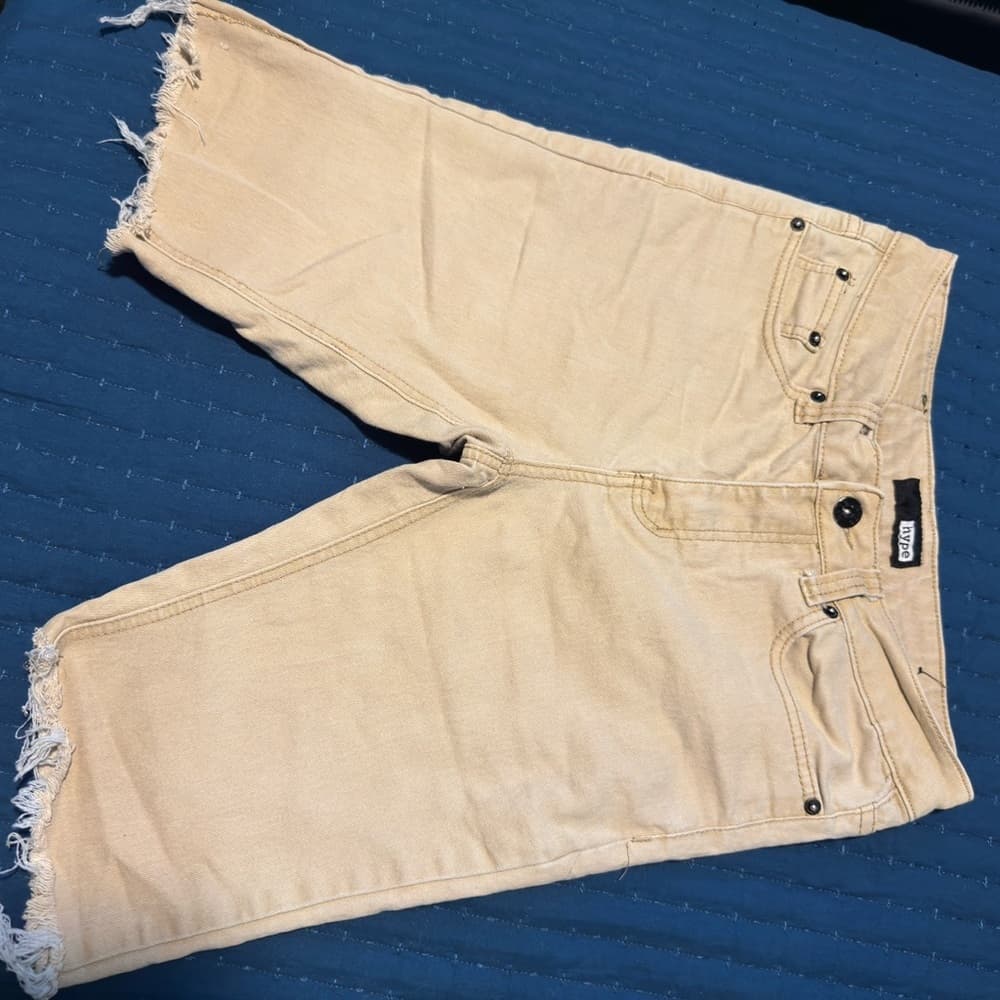 Hype Beige Denim Shorts - Thumbnail 5