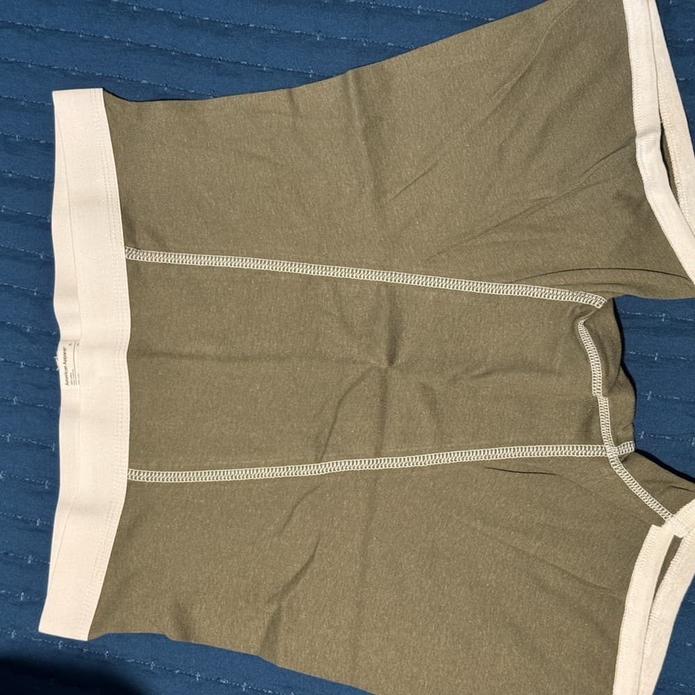American Apparel Olive‎ Boxer Briefs with White Accents