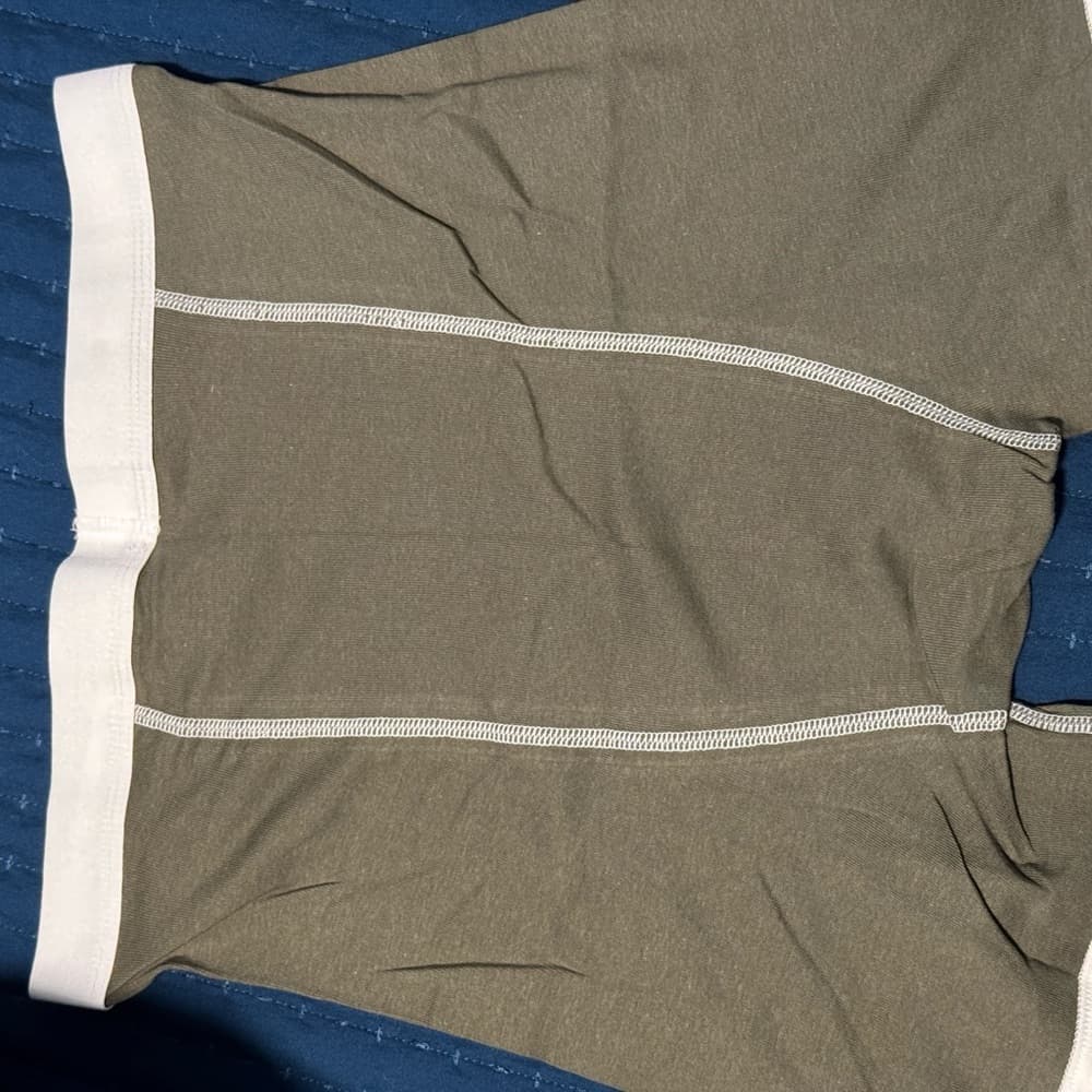 American Apparel Olive‎ Boxer Briefs with White Accents - Thumbnail 3