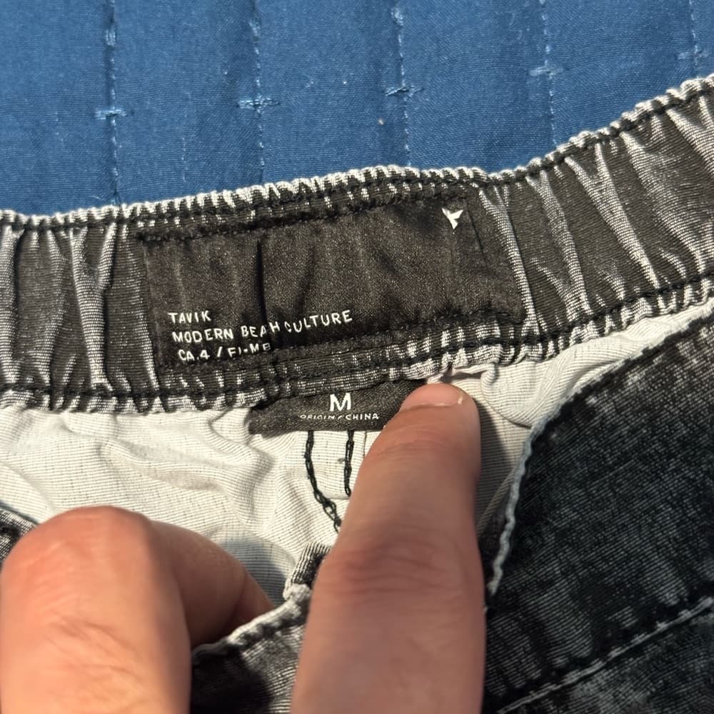 Tavik Gray Jean Shorts‎ with Geometric Pattern - Thumbnail 3