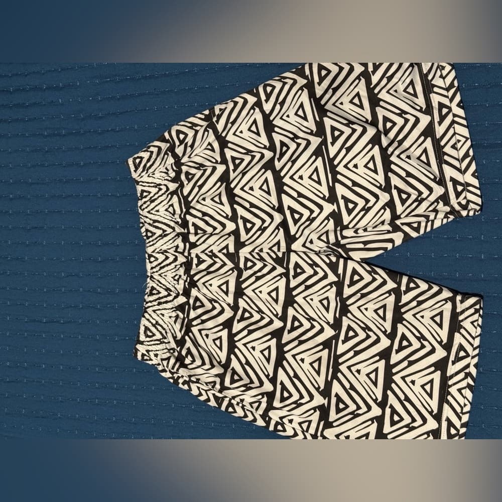 Geometric Black and White Pants