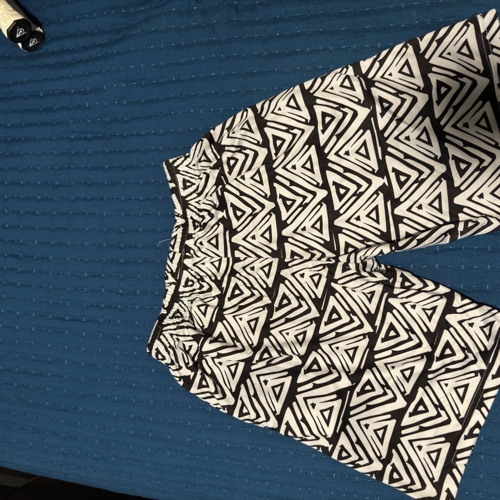 Geometric Black and White Pants - Thumbnail 4