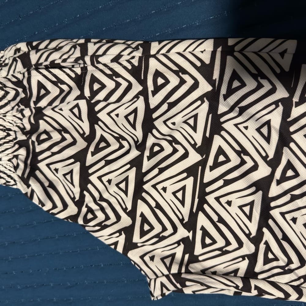 Geometric Black and White Pants - Thumbnail 5