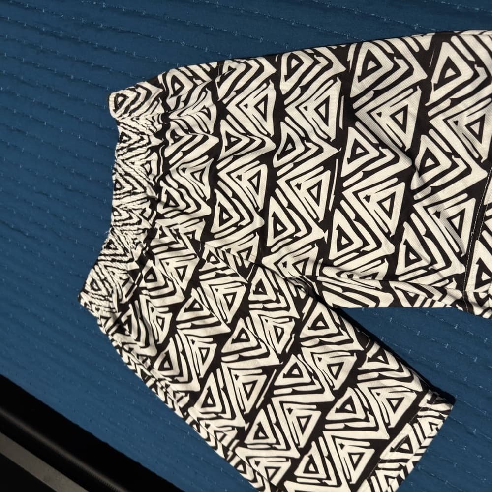 Geometric Black and White Pants - Thumbnail 2