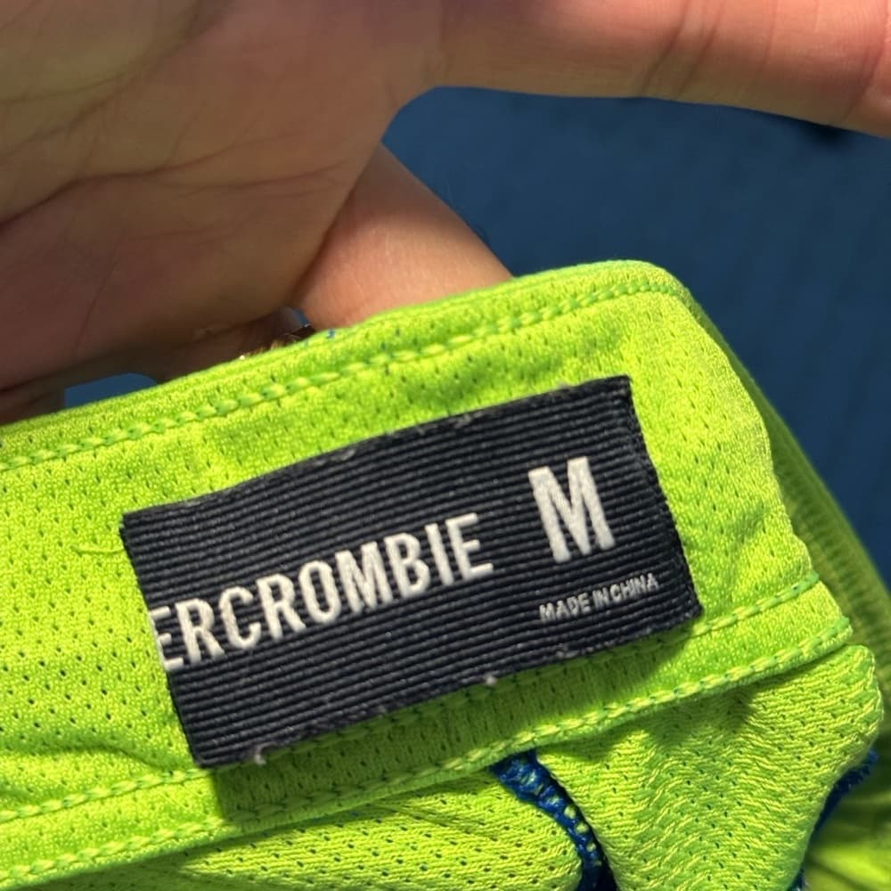 Abercrombie & Fitch Blue and Yellow Athletic Shorts - Thumbnail 4