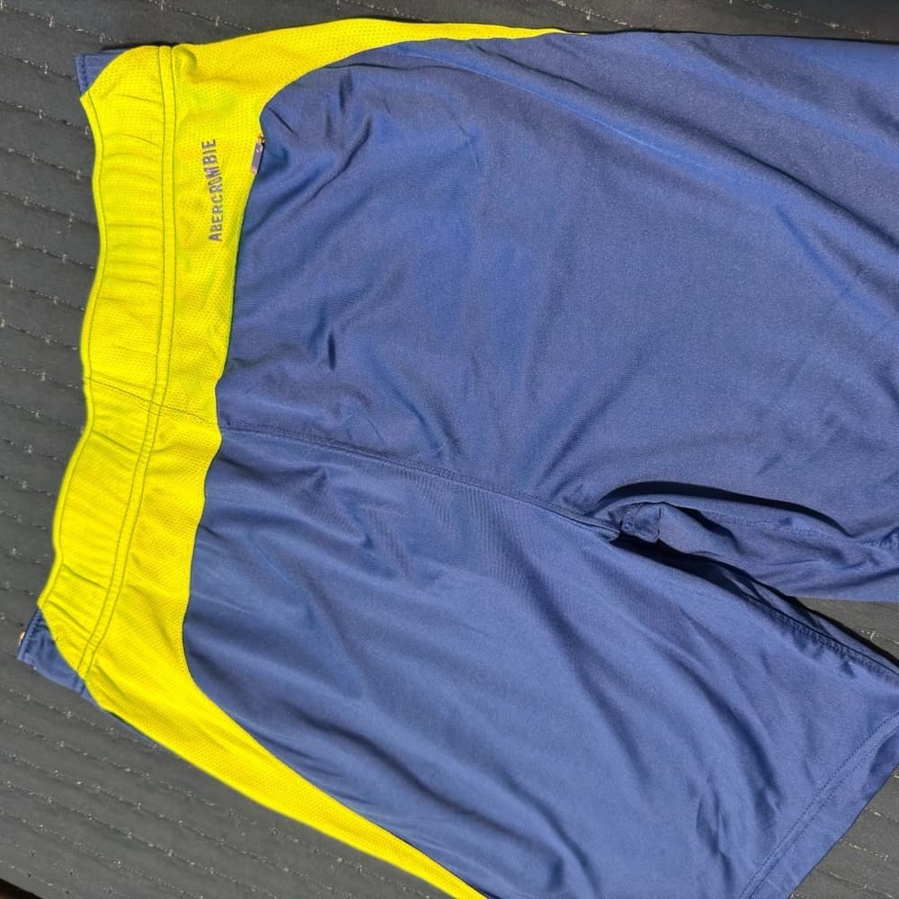 Abercrombie & Fitch Blue and Yellow Athletic Shorts - Thumbnail 3