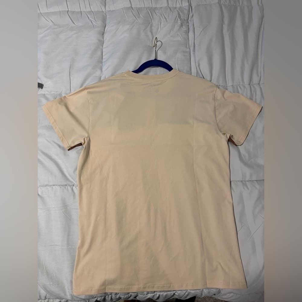 Men's Casual Brown and Cream Colorblock Tee - Thumbnail 3