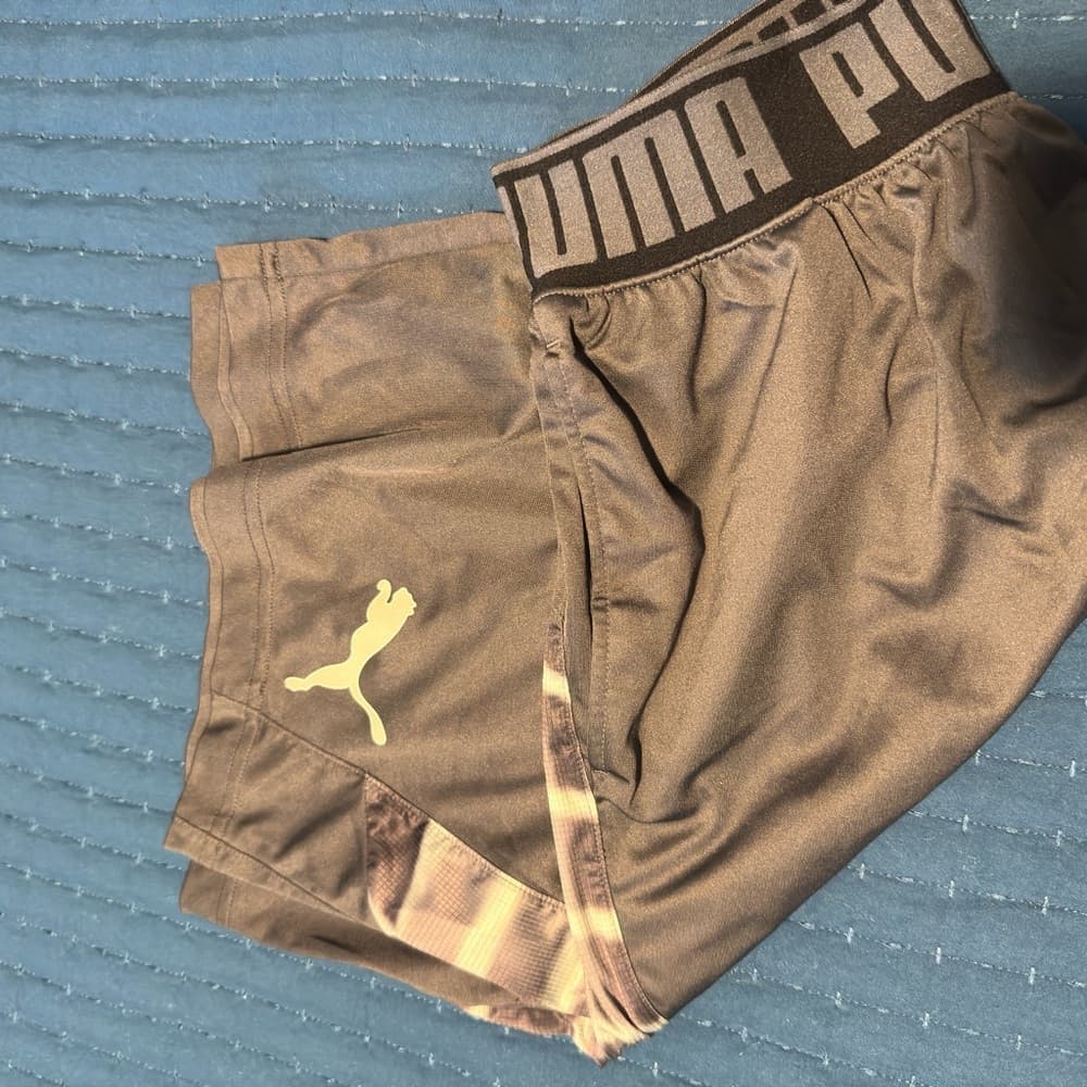 Puma Brown Athletic Shorts Lightweight Elastic Waist - Thumbnail 5