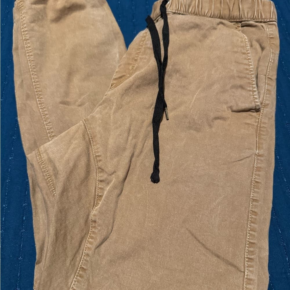 Tan Sweatpants with Lightweight Cotton Blend - Thumbnail 3