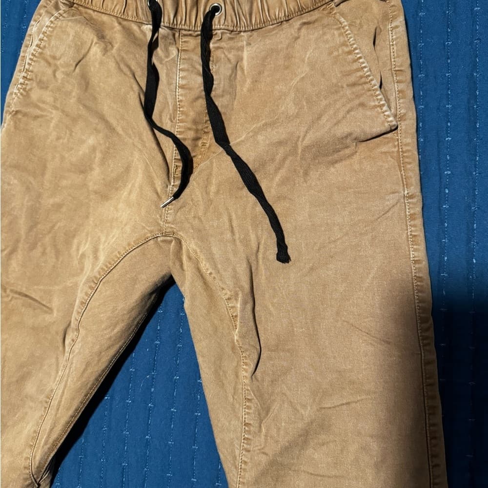 Tan Sweatpants with Lightweight Cotton Blend - Thumbnail 2