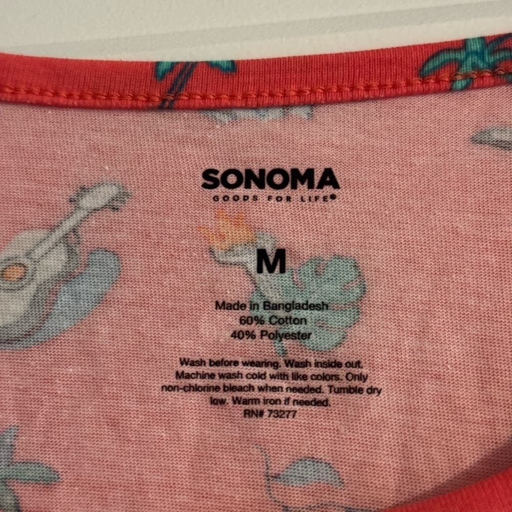 Sonoma Coral Tank Top with Tropical Print - Thumbnail 3