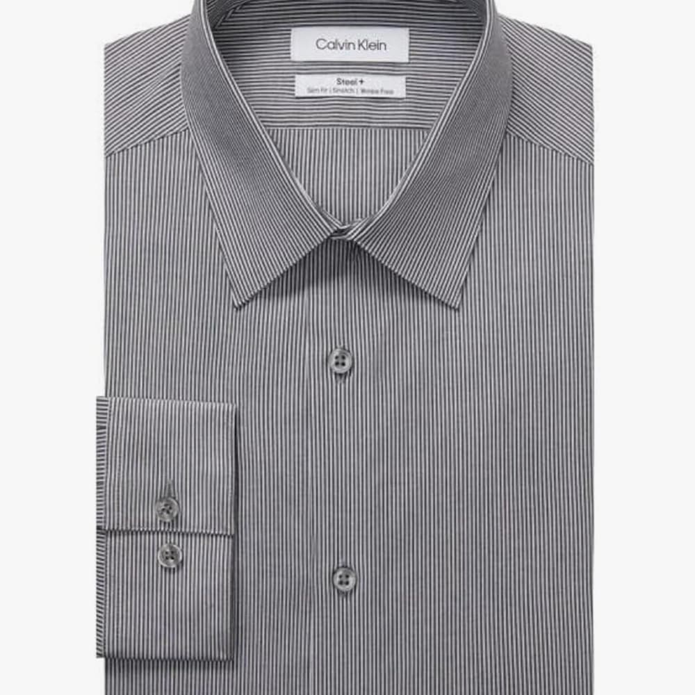 Calvin Klein Gray Dress Shirt Classic Point Collar