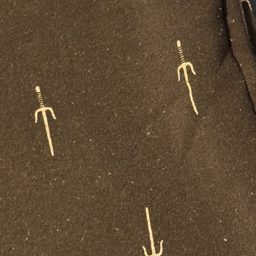 Black Joggers with Sword Pattern Soft Stretch Fabric - Thumbnail 2