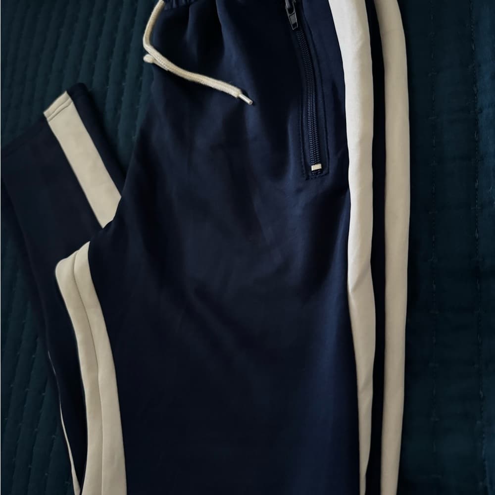Navy and White‎ Men's Track Pants - Thumbnail 2