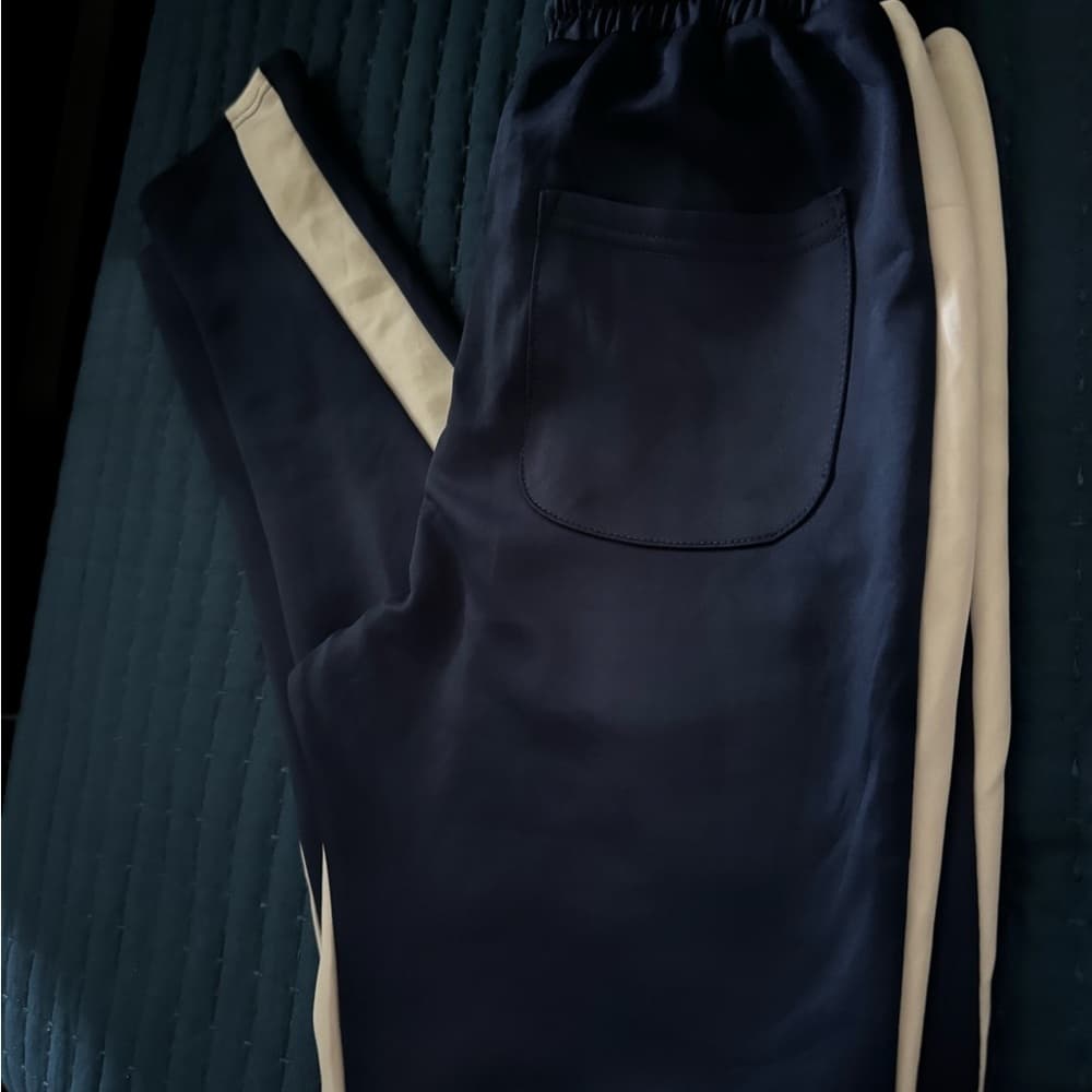 Navy and White‎ Men's Track Pants - Thumbnail 3