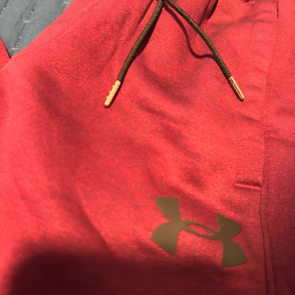 Under Armour Red Joggers with Gold Logo - Thumbnail 2